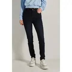 KOAJ - Jean azul intenso tipo jegging con tiro alto y costuras v MUJER
