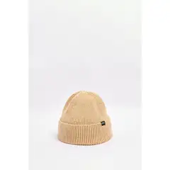 KOAJ - Gorro tejido unicolor con marquilla y doblez sencillo Mujer