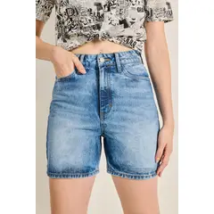 KOAJ - Short en jean para mujer en tono azul claro cuenta con 5 MUJER