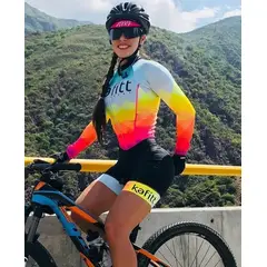 KAABO - Uniforme Ciclismo Dama Enterizo Con Bandana Gel 9d