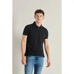 KOAJ - Camiseta polo manga corta unicolor con detalles tejidos y HOMBRE