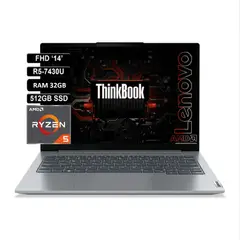 LENOVO - Portatil Thinkbook 14 AMD Ryzen 5 7430u RAM 32gb SSD 512gb 14 Win11Pro