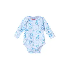 SANTANA - Body Bebé Manga Larga Niño Azul Rey