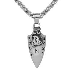 GENERICO - Collar Vikingo Color Plata Odins Spear Rune Gungnir Hombre