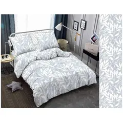 SIRENITAS - Juego de sabanas Cama Queen Blanco hojas