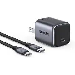 UGREEN - Cargador rápido GaN de 30W US gris espacial