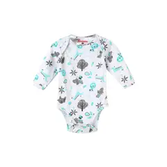 SANTANA - Body Bebé Manga Larga Niño Verde Mar