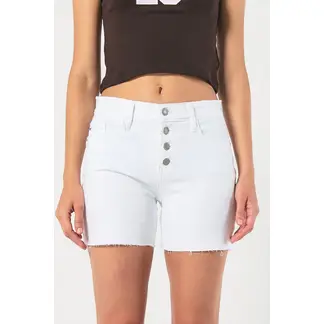 KOAJ - Short blanco en jean tiro medio con botones en frente MUJER