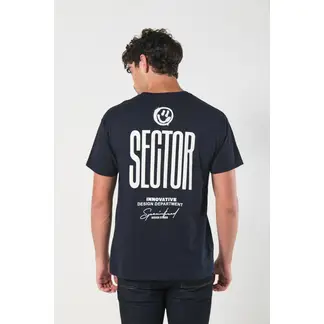 KOAJ - Camiseta azul intensa manga corta con diseños urbanos Hombre