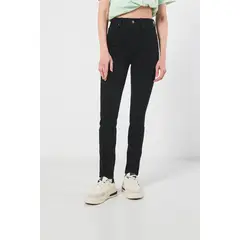 KOAJ - Jean jegging negro con cierre de cremallera y tiro alto Mujer
