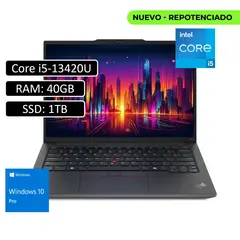 Lenovo - PORTATIL ThinkPad E14 Intel Core i5-13420U RAM 40GB SSD 1TB14 Win11 PRO