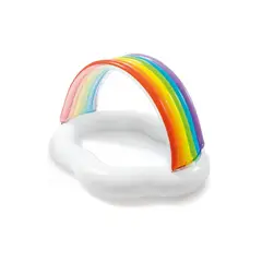 GENERICO - Piscina Inflable Para Bebe Con Techo Arcoiris 142x119x84 Cm