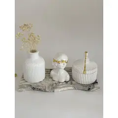 GENERICO - Adorno decorativo para centro de mesa bandeja jarrónmuñecacofre
