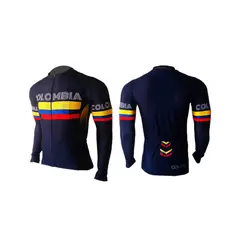 GENERICO - Jersey Maillot Lycra Ciclismo Colombia Azul Oscuro Ruta MTB.
