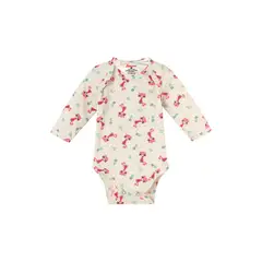 SANTANA - Body Bebé Manga Larga Niña Coral