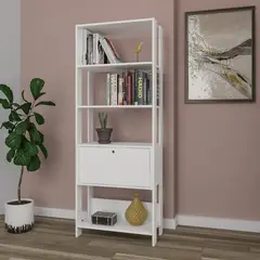 BERTOLINI - Estanteria biblioteca Match con puerta en MDP 166x63cm