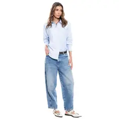 COLOR BLUE - Camisa Manga Larga Unicolor