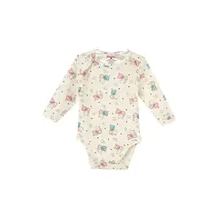 SANTANA - Body Bebé Manga Larga Niña Crema