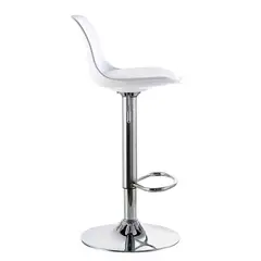 ZER - SILLAS BAR EAMES TULIPAN ALTA - BLANCO ASIENTO TAPIZADO