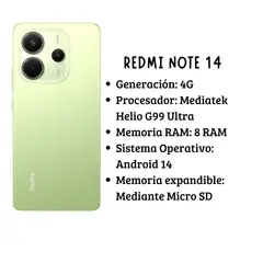 XIAOMI - Celular Redmi Note 14 4G 256 Gb 8 Ram Verde
