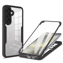 GENERICO - Estuche Protector Case Funda 2 En 1 Full 360 Para Samsung S21 Negro