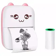 GENERICO - Mini Impresora Térmica Inalámbrico Para Celular Diseño Gato