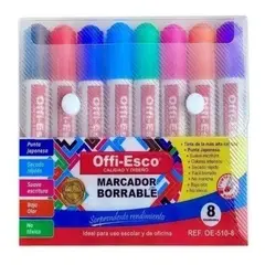 GENERICO - Kit De Marcadores Borrables X8 Oficina Escolar Colores 510-8