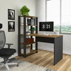 BERTOLINI - Escritorio con biblioteca Match en MDP 134x120cm 3 estante