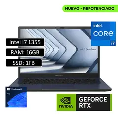 ASUS - Portatil ExpertBook Intel Core i7 1355U 16GB 1TB SSD RTX 2050GB 4GB WIN11PRO