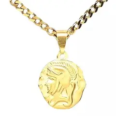 GENERICO - Collar Color Oro Dije Moneda Soldado Romano Hombre Y Mujer