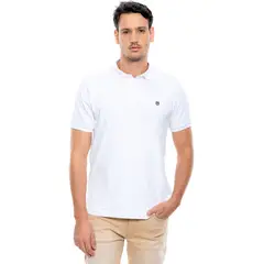 COLOR BLUE - Polo Unicolor Logo Estampado Eco Recycle