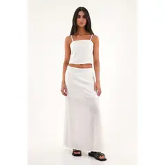 TOPMARK - Camisa crudo de tela bordada para mujer