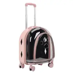 GENERICO - Maleta Bolso Transportador Ruedas Mascotas Acrilico