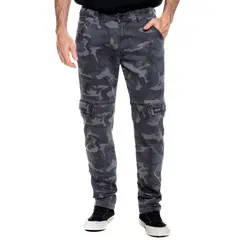 COLOR BLUE - Pantalón Cargo Camuflado