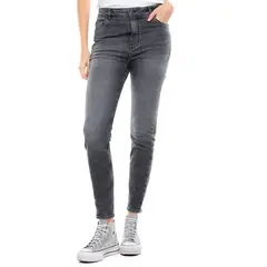 COLOR BLUE - Black Denim High Waist Skinny Fit Jeans