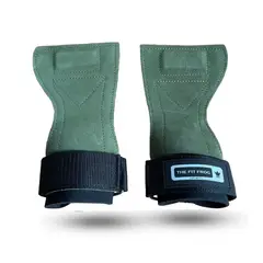 GENERICO - Guantes Gym Calleras Cuero Levantamiento Pesas gris X2