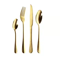 GENERICO - Set De Cubiertos Kitchenware 6 Puestos x 24 Piezas Capri Gold