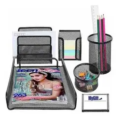 OFFICE - Set Oficina X 6 Organizador Malla Escritorio Mesh