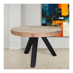 22 GRADOS DECORACION - Mesa Comedor Buguer diametro 100cm Rustico Industrial