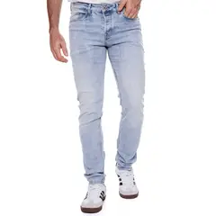 COLOR BLUE - Brixton/Slim Fit Jeans Tono Claro Con Reservas De Costuras