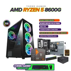 AMD - PC GAMER RYZEN 5 8600G / RAM DDR5 32GB / SSD 1TB / CHASIS 4FANS / 650W 80+