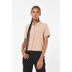 KOAJ - BLUSA CAMISERA MANGA CORTA CON BOLSILLO MUJER