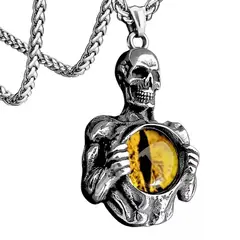 GENERICO - Collar con Ojo de Dragón en Acero Inoxidable