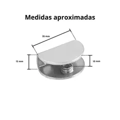 GENERICO - Soporte Media Luna Entrepaño Repisas Vidrio 35mm Cromado-par