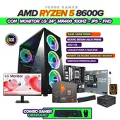 AMD - PC RYZEN 5 8600G / RAM 16GB / SSD 1TB / B650 / 650W 80+ / MONITOR 24" FHD