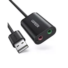 UGREEN - Adaptador de Audio USB a Jacks 35mm Audio-microfono