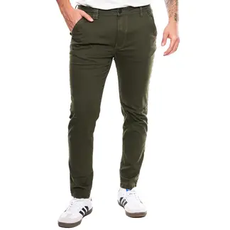 COLOR BLUE - Pantalón Tiro Medio En Dril Tipo Chino