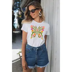 FLORESA - Camiseta Mujer Estampado