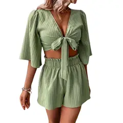YURELKSHOP - CONJUNTO DE DAMA FANY SHORT Y BLUSA CASUAL MODA