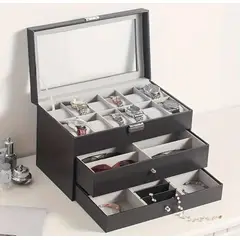 GENERICO - Joyero organizador gafas,relojes y joyas de 3 niveles